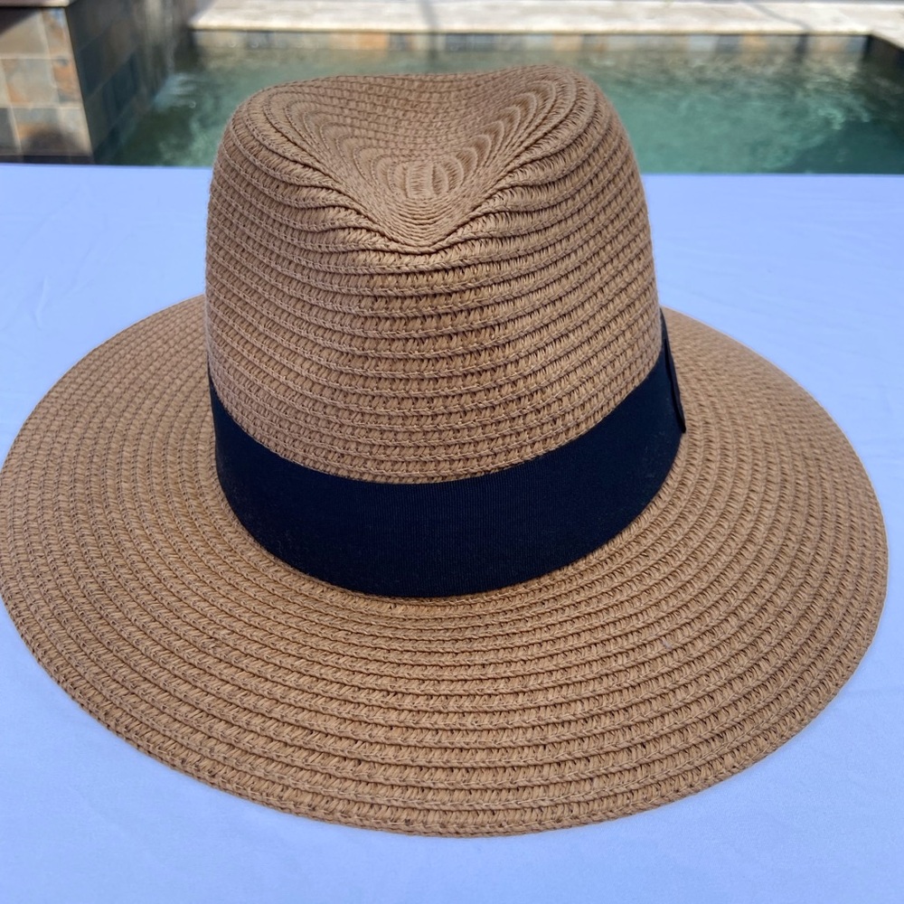 Classic Brown Fedora Hat with Black Band.  Never worn.